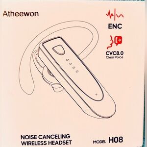 Atheewon HO8 CVC8.0 Noise Canceling Wireless Headset in Black